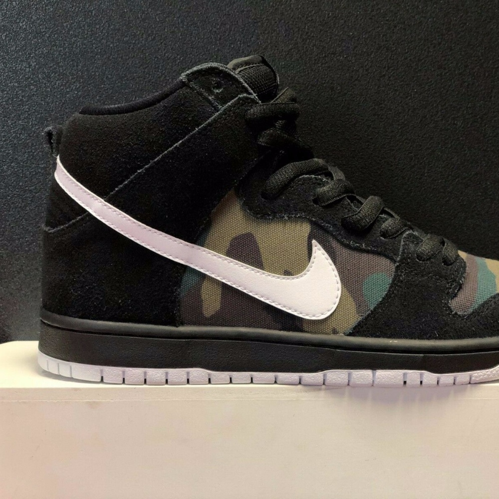NIKE SB DUNK HIGH PRO BLACK/WHITE-IGUANA CAMO
